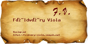 Földváry Viola névjegykártya